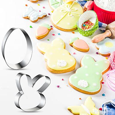 LILIAO Spring Easter Cookie Cutter Set - 6 Piece - Easter Egg, Bunny Face,  Rabbit, Carrot, Butterfly and Daisy Flower Sandwich Fondant Biscuit Cutters
