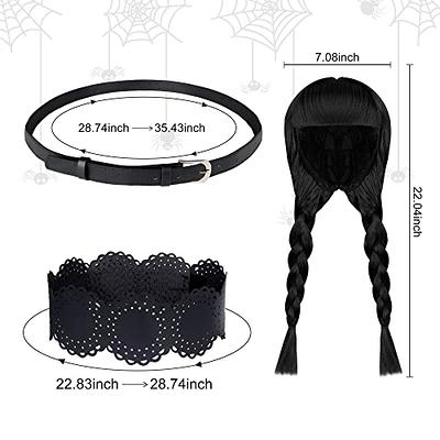  GUUZOGG Wednesday Addams Costume Dress for Girls, Kids Wednesday  Addams Dress with Wig Belt Socks and THING, Halloween Costumes for Girls  Cosplay Party Birthday Christmas New Years Dress : Clothing, Shoes