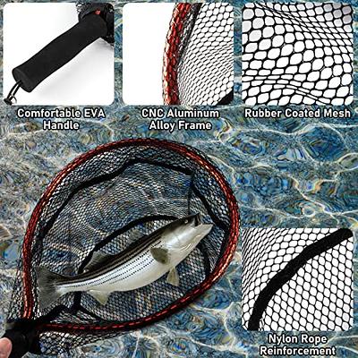 Blue Billow Rubber Fishing Net Large Folding Landing Net,Collapsible  Aluminum Pole Handle with Deep Net for Fishing,Big Fishing Net for  Freshwater and Saltwater,Fly Fsihing Net Extend to 67 inches : :  Sporting Goods