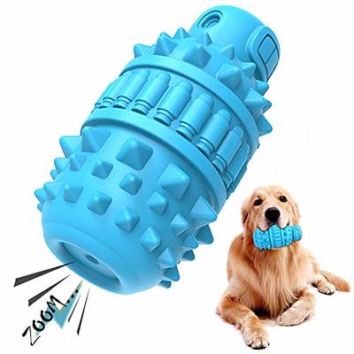 Cyan Indestructible Dog Toy, Non-toxic Natural Rubber Squeaky Dog Toy,  Sturdy Toothbrush For Dogs - Fun To Chew, Hunt And Fetch