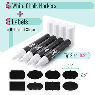 SILENART White Liquid Chalk Markers - Chalk Markers White - White Dry Erase  Markers Pen - for Chalkboard Signs, Windows, Blackboard, Glass - 3-6mm