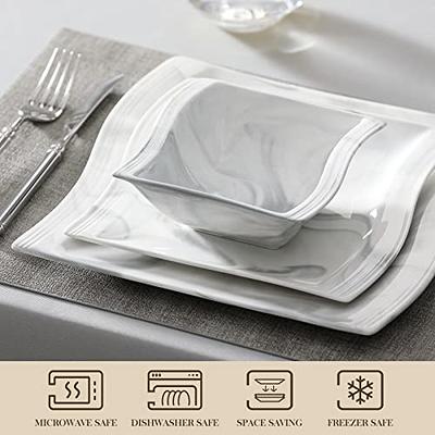 MALACASA 2-piece White Porcelain Dinnerware in the Serveware