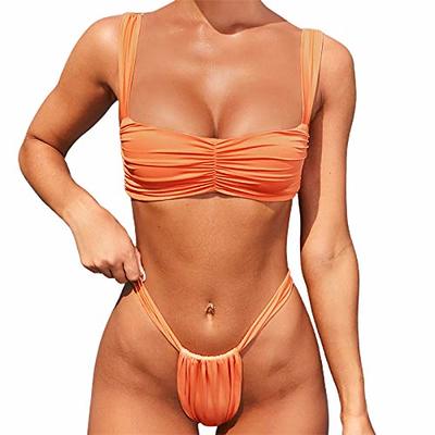 JHKKU Women's Bamboo Fiber Small Orange Flowers Underwear Classic