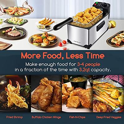 Deep Fryer Pot Deep Fryer with Basket Japanese Oil Saving Multifunctional  Mini Deep Oil Fryer for kitchen Home Kitchen Fryer Fish 3L 