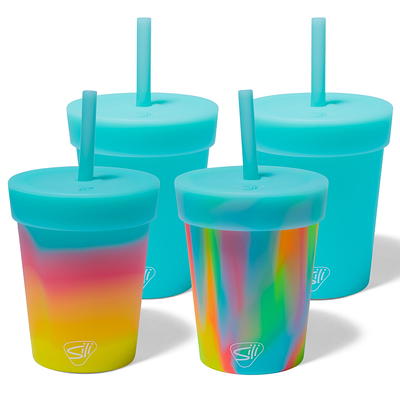 Silipint Silicone 32oz Straw Tumblers 2 Pack, Aqua Sugar Rush