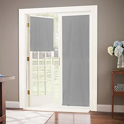 Lazblinds 100 Blackout Door Curtain No Tools Drill Cordless Blinds For Windows Thermal Insulated Uv Protection Privacy Window Curtains French Front 26 W X 68 H Grey 1 Panel Yahoo