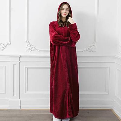 Ladies Dressing Gowns Fluffy Hooded Long Nightgowns For Women Robe Belted Full  Length Bathrobes With Pockets Super Soft Loungewear | Fruugo IL
