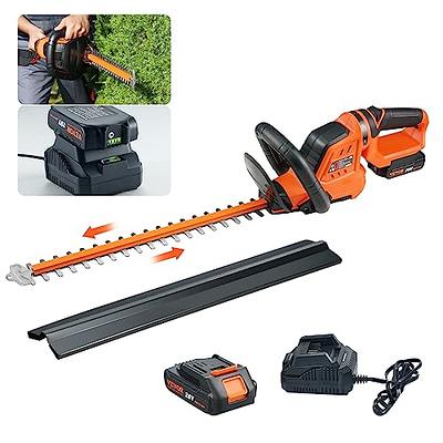 VEVOR 20V Cordless Hedge Trimmer, 18 inch Double-edged Steel Blade