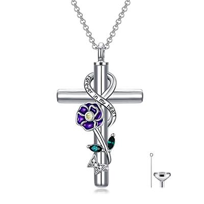 Stainless Steel Cross Memorial Cremation Ashes Urn Pendant Necklace Ke –  Custom Memorial