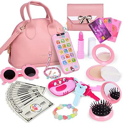 Star Princess little girls purse with accessories and pretend makeup for  toddlers - my first purse set includes handbag, phone, wallet, pla