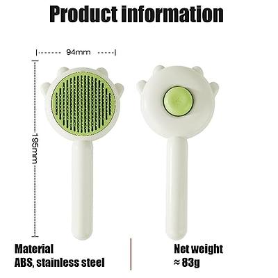 Magic Pet Comb, Pet Hair Cleaner Brush, Cat Grooming Brush with Release  Button, Cat Brush for Shedding Long or Short Hair Cats Dogs Pet Massage  Brushes, Self Cleaning Slicker Comb (Green) 