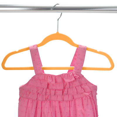 Simplify Kids Velvet Hangers - Pink - 100 Pack