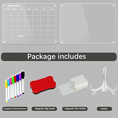 Magnetic Dry Erase Board Menu Clear Acrylic Whiteboard Menu 17x12  Includes 4 Dry Erase Markers