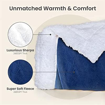 Sherpa Fleece Throw Blanket, Double-Sided Super Soft Luxurious
