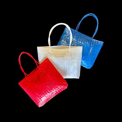 Fashionable Tote Bag, Handmade woven bag, Recycled Plastic, To-Go Bag,  Beach Bag, Market Bag, Chic, Colorful Tote, Large Tote, BRISLA BAG,  Black/White