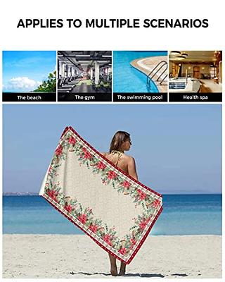 Large Beach Towel, 30 X 60 Inch Towel, Bath Towel, Tropical Floral