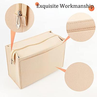 WADORN Felt Zipper Tote Bag Organizer Insert, Felt Handbag Insert