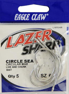 Eagle Claw Lazer Sharp L702 Circle Sea Hook - 3/0 - Black - Yahoo Shopping