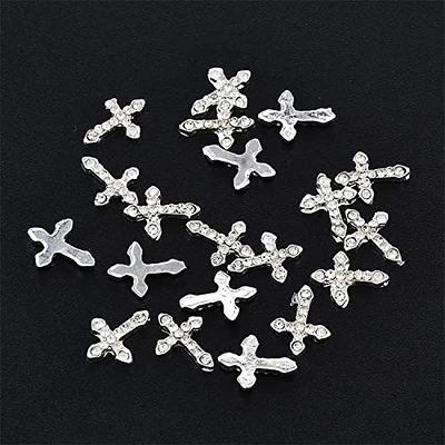  WOKOTO 100pcs 3D Gold Crucifix Nail Charms For Nail Art 3d  Cross Nail Charms Metal Gold Nail Charms Metal Decorations For Nail Art DIY  Accessories For Women Nails Nail Jewels