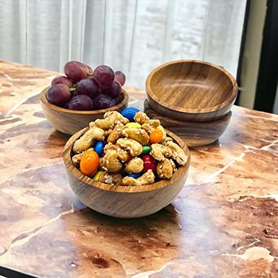 Handmade Serving Bowls, Set of 2 Acacia Dipping Bowls