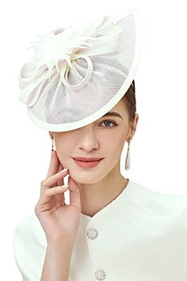 Womens Vintage Derby Fascinator Hat Elegant Royal Wedding Sinamay Hats  Cocktail Tea Party Cap Pink at  Women's Clothing store