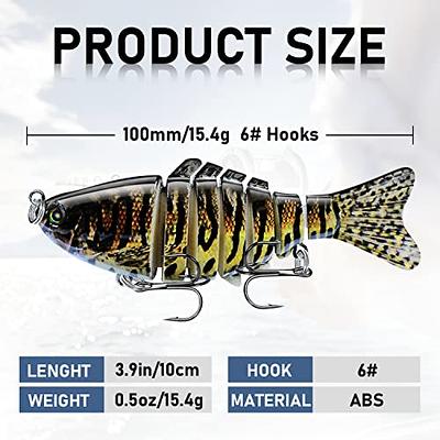  Fishing Lures For Bass, Multi Jointed Segmented Swimbaits,  Slow Sinking Swim Baits Bass Lures Freshwater Swimming Lures For Crappie  Trout Walleye, Saltwater Fishing Gear Lures Kit