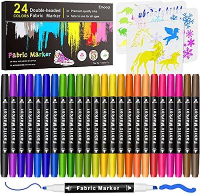 Fabric Markers Pen, 24 Colors Fabric Paint Art Permanent for T Shirts  Clothes Pillow Canvas, Textile Marker Pen with 4 Painting Template - Safe  Non-Toxic, Fine Tip - Yahoo Shopping