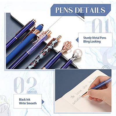 6pcs Ballpoint Pens Set Metal Crystal Pen For Journaling Glitter Pens  Pretty Cute Pens Black Ink Fancy Pens Gifts For Women Girls Teacher Office  Weddi