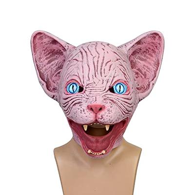 SAFIGLE 10Pcs Cat Mask Therian Mask Animal Mask Halloween Mask for Kids  Adults White Cat Mask Hand Painted Face Mask Animal Party Cosplay Costume