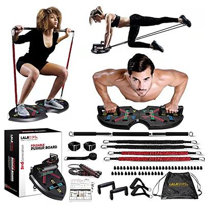  ArtLuLu Portable Home Gym System, Large Compact 20 in 1 Push  Up Board, Pilates Bar & Fitness Accessories with Hand Grip Strengthener &  Jump Rope, Full Body Workout for Men