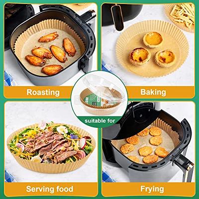 Air Fryer Disposable Paper Liners: 125Pcs 8In Parchment Paper Food Grade  Baking Liner for 5-8 QT Airfryer Basket