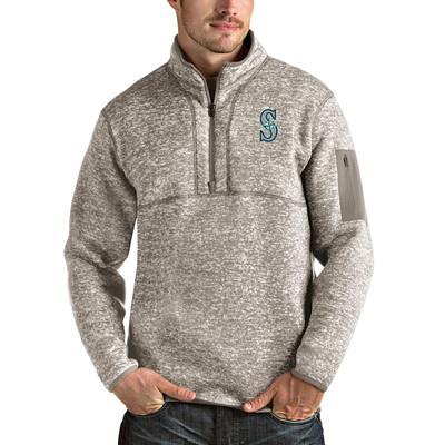 Men's Antigua Oatmeal Dallas Cowboys Fortune Quarter-Zip Pullover Jacket