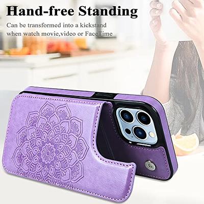 Vaburs Wallet Case for iPhone 13 Pro Max, Kickstand Case with Credit Card  Holder, Embossed Mandala Floral Pattern Premium PU Leather Magnetic Closure