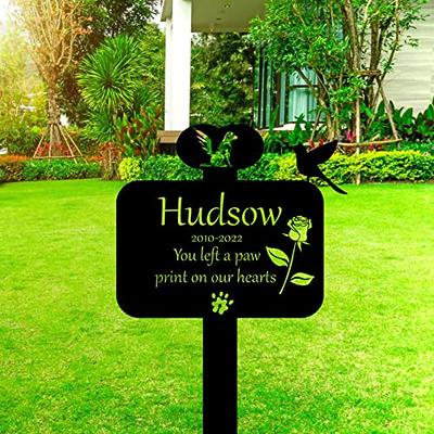 Grave marker plaque and ground stakes, Personalised Cat memorial photo  sign.