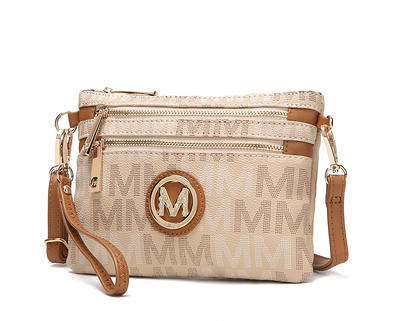 MKF Collection by Mia K Andrea Milan M Signature Crossbody Handbag in Brown
