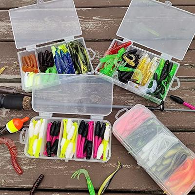 Aventik 80 Pcs Paddle Tail Swimbaits, Bicolor Soft Plastic Fishing