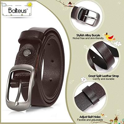 Black Belt With Gold Buckle Belt for Children Boys Belts Brass Buckle Belt  Girls Leather Belt Leather Belt for Kids 