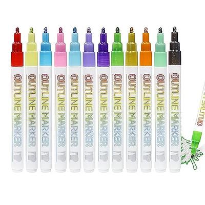 Kmartinusa Metallic Outline Paint Markers, 8/12 Colors Shimmer Outline  Markers Pens, Signature Metallic Outline Paint Markers, Double Line Outline  Markers, Self-Outline Metallic Markers ( Color : 12Co - Yahoo Shopping