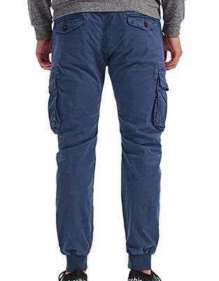 ebossy Men's Ankle Zip Multi Pocket Outdoor Work Tactical Twill Jogger  Cargo Pants