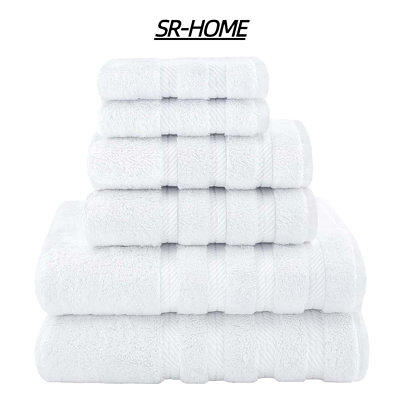 American Soft Linen Salem 6 Piece Towel Set, 100% Cotton Bath Towels for Bathroom, Sand Taupe