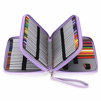 Colored Pencil Case- 200 Slots Pencil Holder Pen Bag Large Capacity Pencil  Organizer With Handle Strap Handy Colored Pencil Box With Printing Pattern