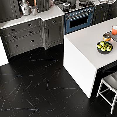 VEELIKE 24 Pcs Grey Floor Tiles Peel and Stick Waterproof Kitchen Flooring  Self Adhesive Removable Vinyl Flooring Grey Concrete Vinyl Tiles for