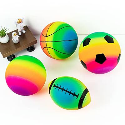 Set of 4 Sports Balls for Kids (Soccer Ball, Basketball, Football