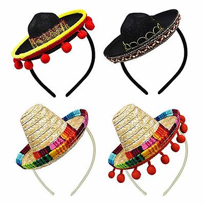 Mexican Straw Hat Pom Pom Sombrero