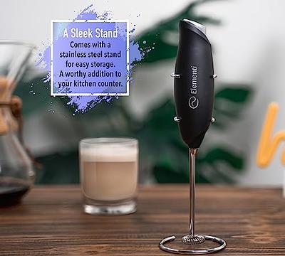 Elementi Milk Frother Wand & Matcha Mixer, Mini Electric Whisk for Coffee -  Frother for Coffee - Milk Frother Handheld - Coffee Stirrers Electric