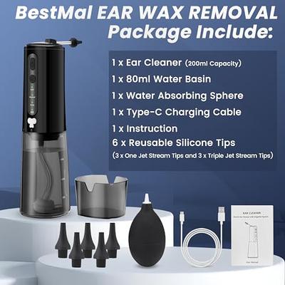  Ear Wax Removal Tool by Tilcare - Ear Irrigation Flushing  System for Adults & Kids - Perfect Ear Cleaning Kit - Includes Basin,  Syringe, Curette Kit, Towel and 30 Disposable Tips 