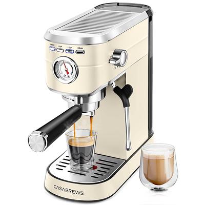 Cyetus Black Espresso Machine With Milk Steam Frother Wand