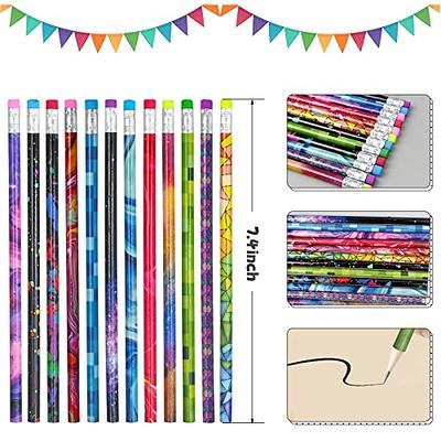 Wooden Pencil with Eraser Assortment Colorful Pencils for Kids