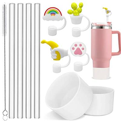 6pcs Replacement Straws for Stanley Adventure Quencher 40oz Travel Tumblers,  Reusable Plastic Straw with Cleaning Brush for Stanley Cup 40 oz Water Jug  Accessories (30cm / 11.8inch Long)