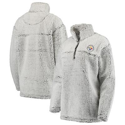 Women's Denver Broncos Profile Gray Plus Size Sherpa Quarter-Zip Jacket